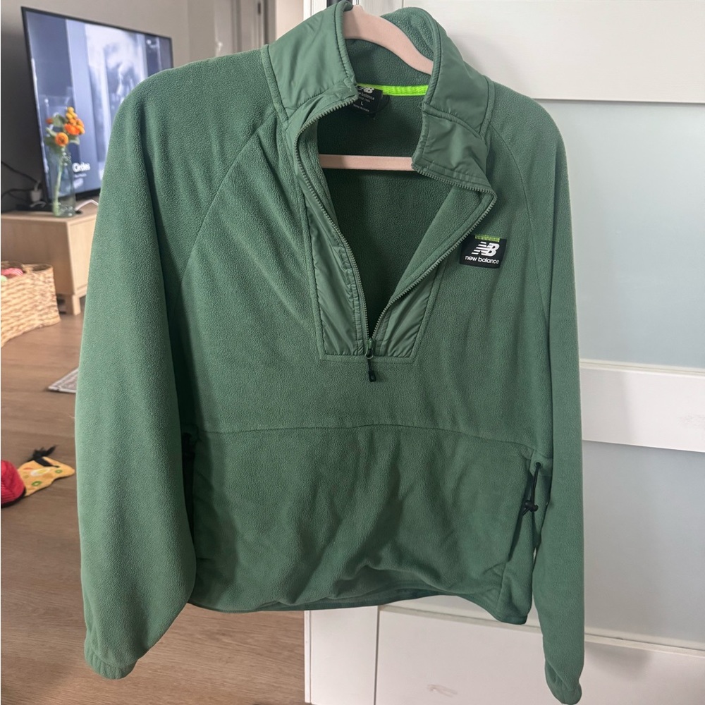 New Balance Forest Green Half-Zip Pullover